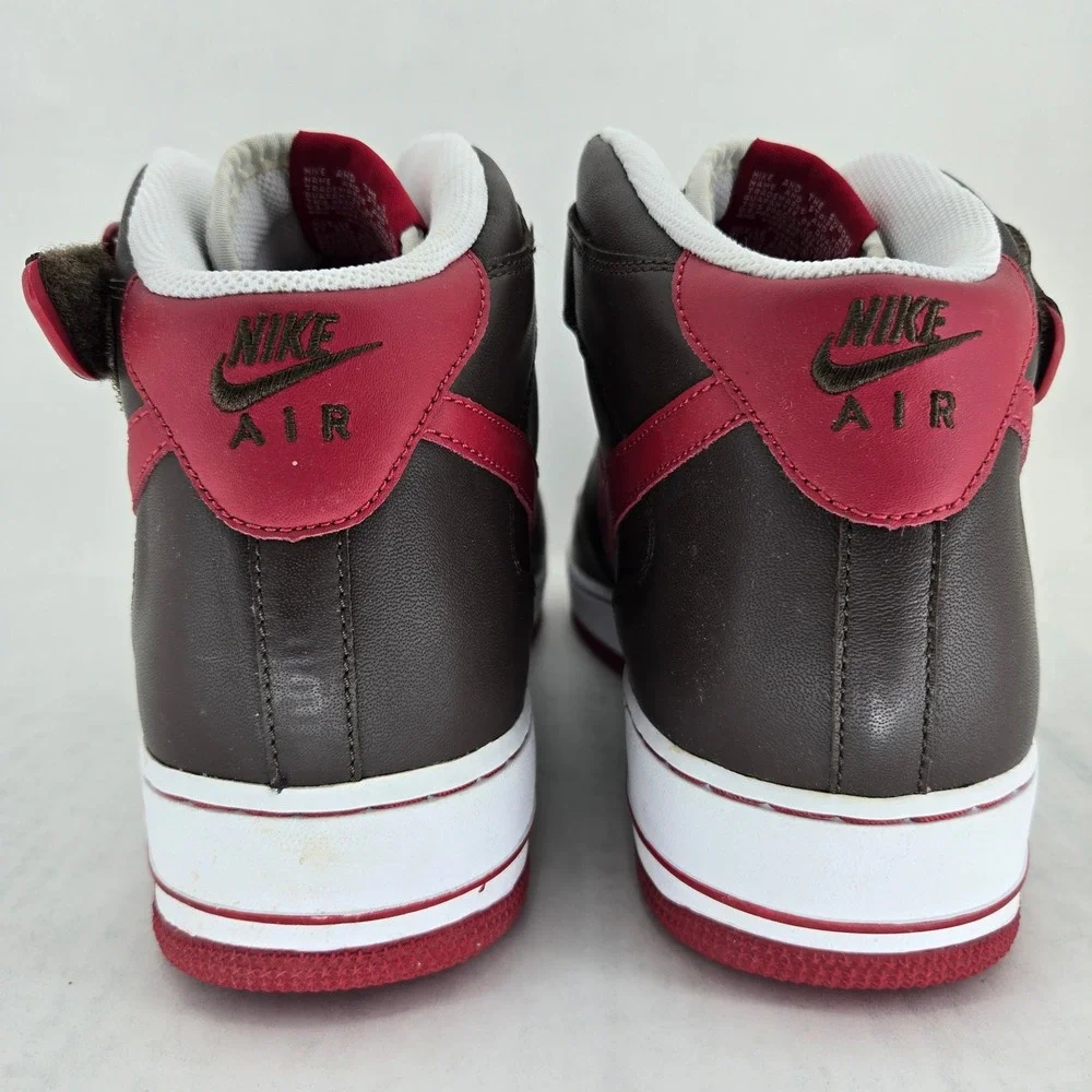 Nike Air Force 1 Mid 07 VTG Players Baroque Brown Varsity Red 315091-261 Mens 13